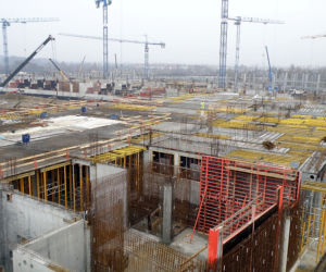 Budowa wrocławskiego stadionu (połowa grudnia 2009 roku)