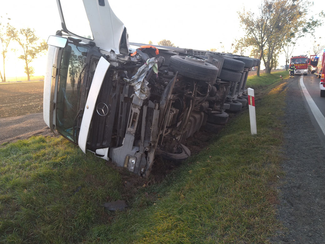 Wypadek w Mlecznej na drodze krajowej 8 