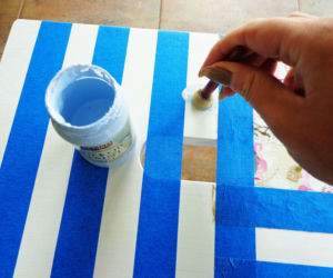 Taboret ze schodkiem IKEA w wersji decoupage