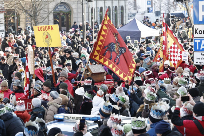 Karol i Marta Nawroccy na Orszaku Trzech Króli