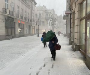 Burza śnieżna w Nowym Sączu