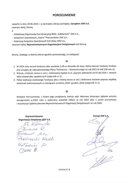 Górnicy z JSW dostaną podwyżki oraz premie. Wiadomo, ile wpłynie na ich konta