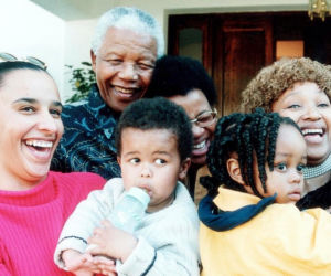 Nelson Mandela z rodziną 
