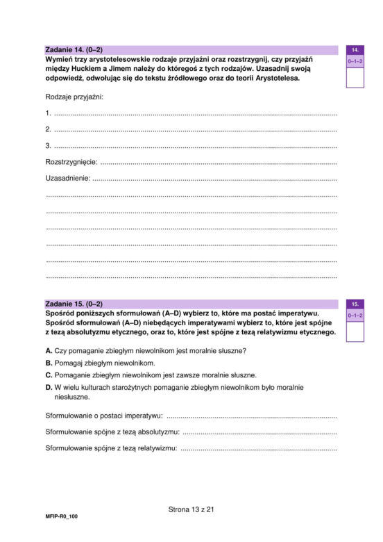 Matura 2026: filozofia 8.05.2026r. Arkusze CKE, poziom podstawowy [Formuła 2023]
