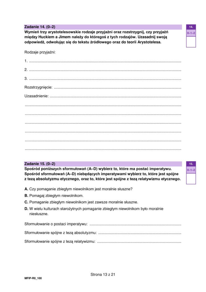 Matura 2026: filozofia 8.05.2026r. Arkusze CKE, poziom podstawowy [Formuła 2023]