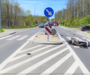 Groźny wypadek motocyklisty