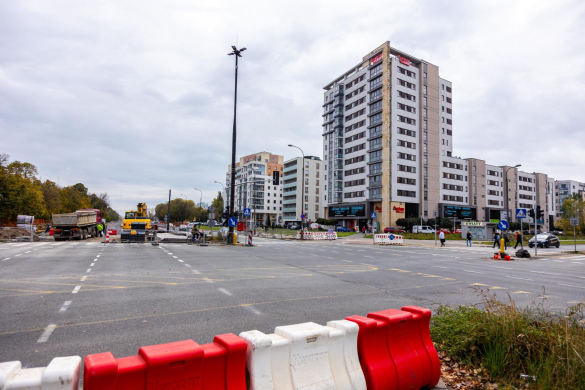 Tramwaj do Wilanowa – skrzyżowanie ul. Sobieskiego z ul. św. Bonifacego