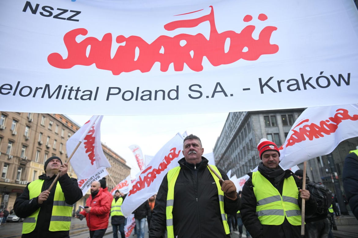 Protest górników i energetyków w Warszawie