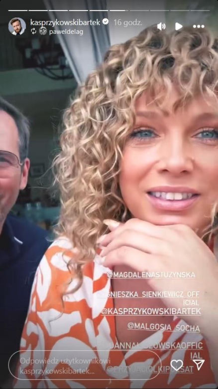 Przyjaciółki 24. sezon na planie. Patrycja (Joanna Liszowska), Wiktor (Paweł Deląg)