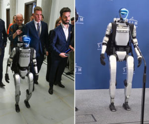 Nietypowy gość Konfederacji w Sejmie. Robot Edward Warchocki rozmawiał z politykami
