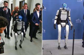 Nietypowy gość Konfederacji w Sejmie. Robot Edward Warchocki rozmawiał z politykami