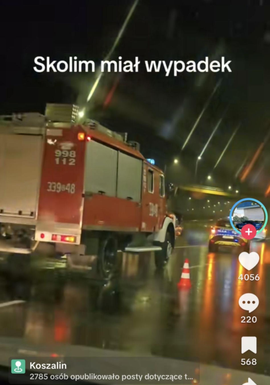 Skolim miał wypadek