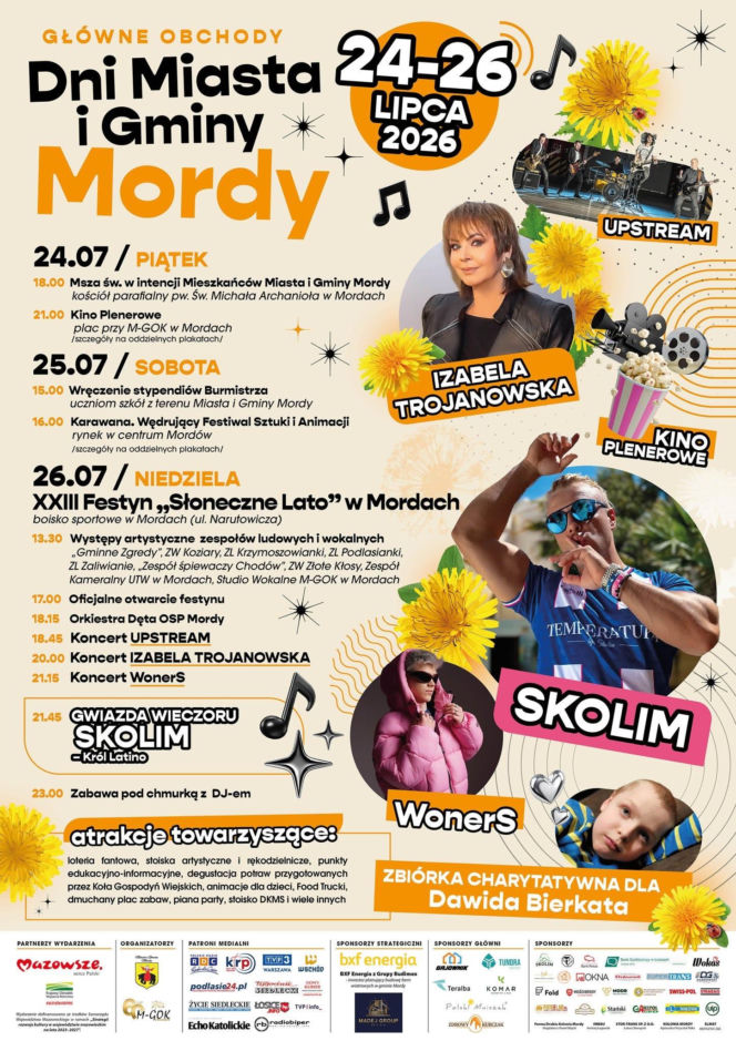Program obchodów Dni Miasta i Gminy Mordy 2026. Sprawdź jakie imprezy odbędą się w dniach 24-26 lipca!