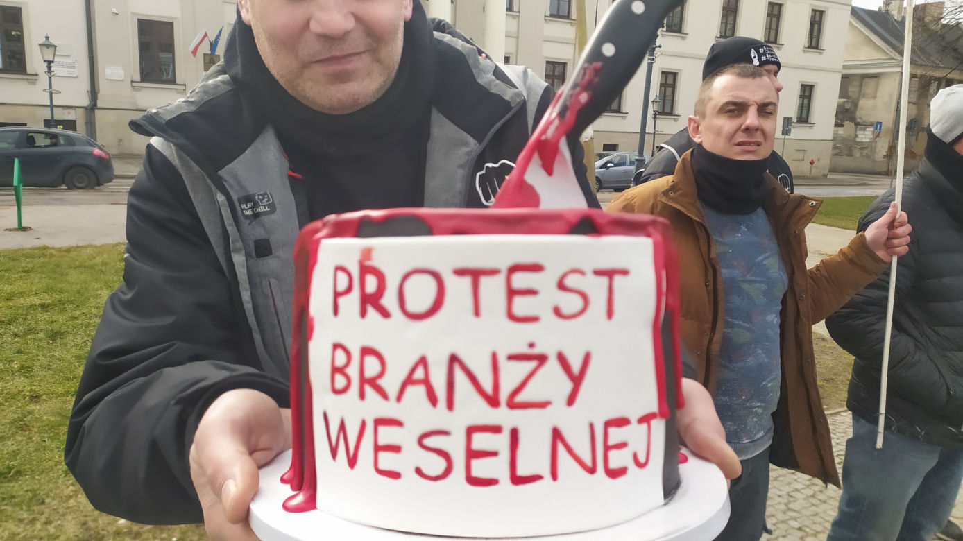 Protest branży weselnej w Radomiu