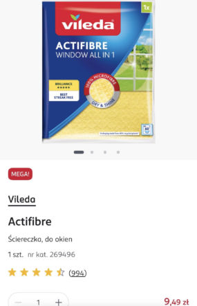 Ściereczka do mycia okien Vileda w Rossmann