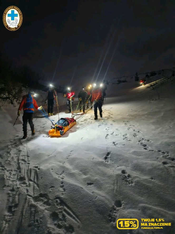 Dramatyczna nocna akcja w Tatrach. Spadli kilkaset metrów, nawigując z Google Maps