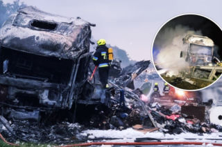 Koszmarny wypadek na autostradzie A4. 44-letni kierowca spłonął w kabinie ciężarówki