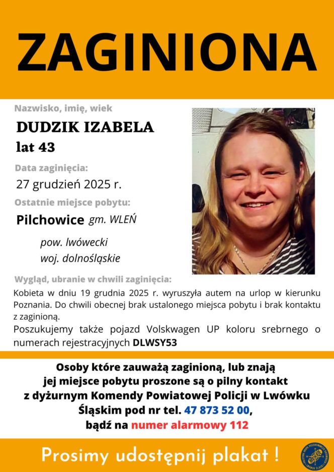Zaginęła 43-latka z Pilchowic