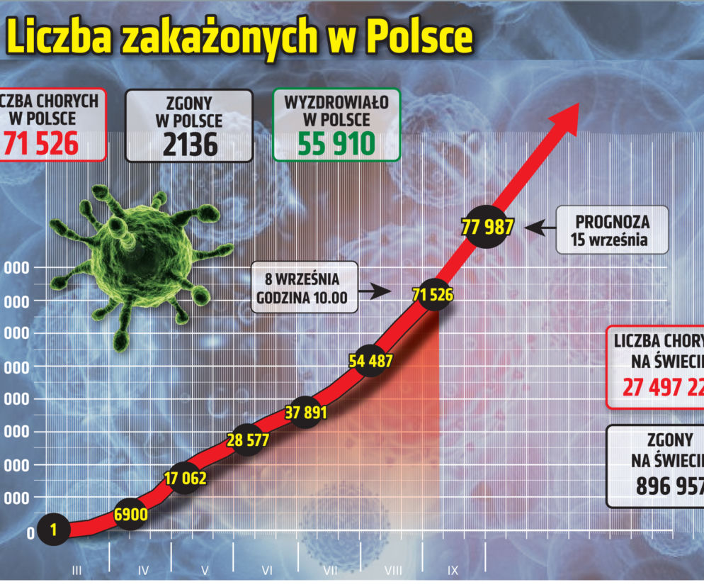 Koronawirus w Polsce. Ile jest dziś zakażeń? [8 WRZEŚNIA 2020]