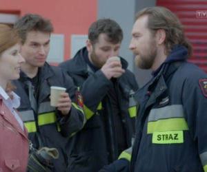 Remiza odc. 9. Ewa, Robert (Ziemowit Wasielewski), Paweł (Mateusz Dymidziuk), Tomasz (Łukasz Oleś)