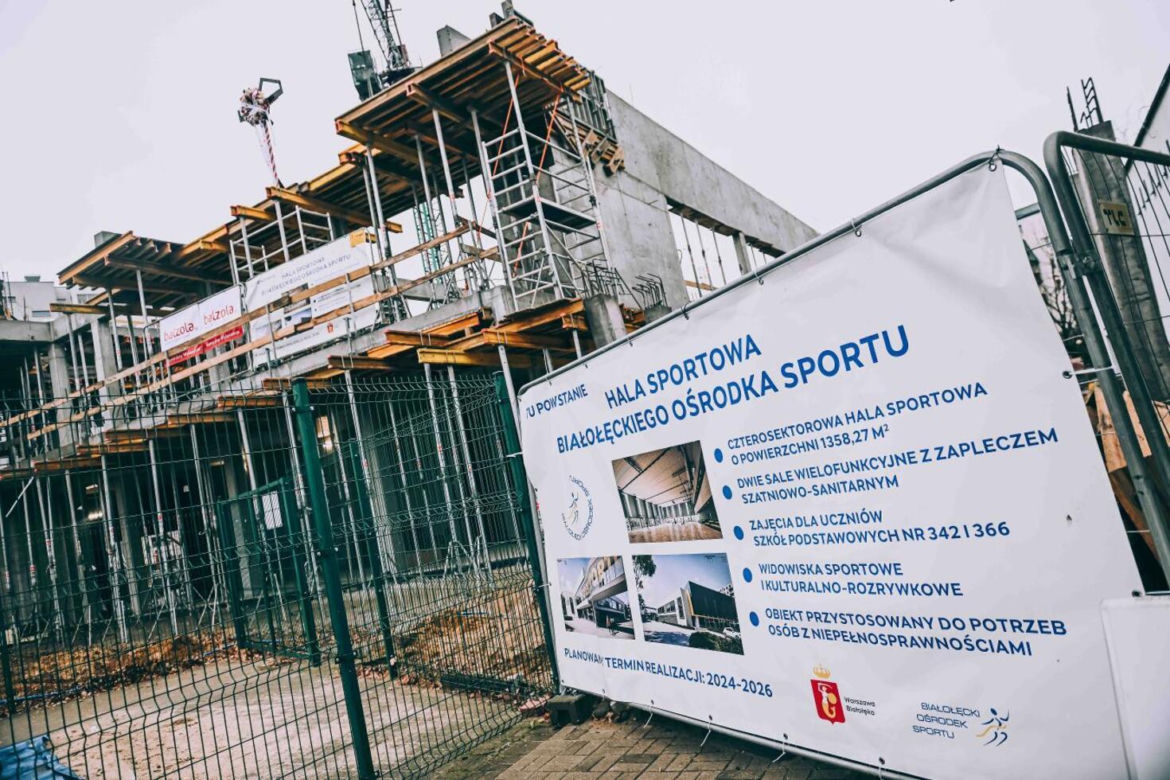 „Wiecha” na budowie Hali Sportowej Białołęckiego Ośrodka Sportu