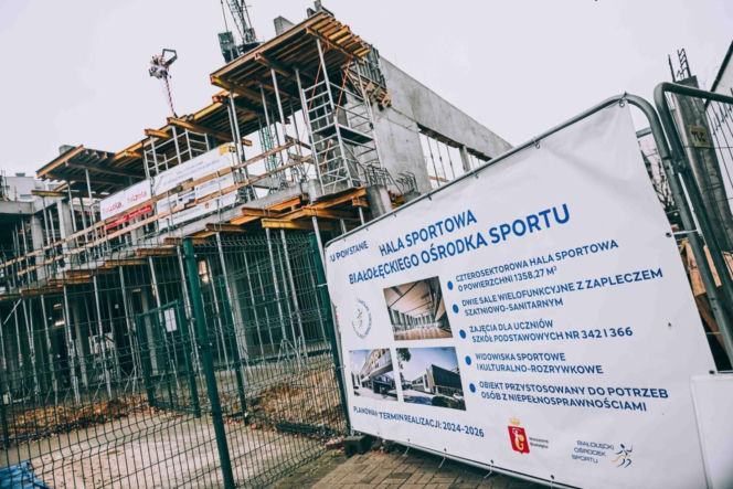 „Wiecha” na budowie Hali Sportowej Białołęckiego Ośrodka Sportu