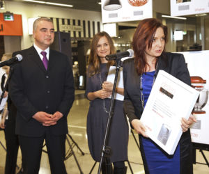 Małgorzata Tomczyk oraz przedstawiciele firmy Dornbracht: Kay Winner i Honorata Broniowska