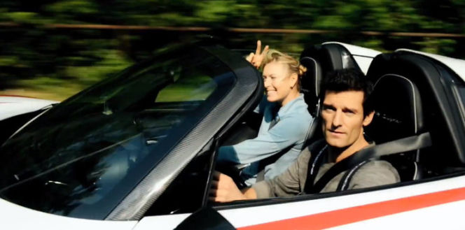 Maria Szarapowa i Mark Webber w Porsche 918 Spyder