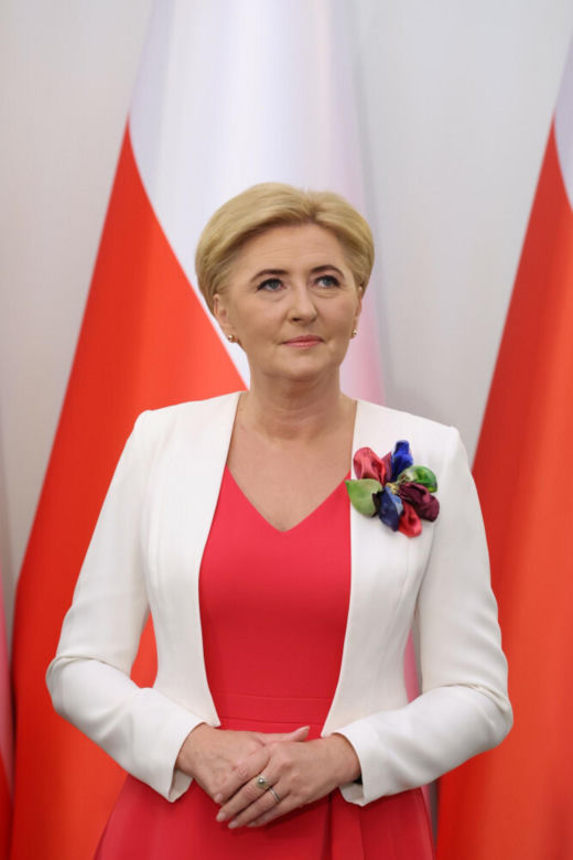 Agata Duda w wiosennych pastelach