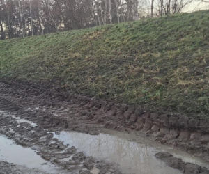 Dewastacja wałów przeciwpowodziowych pod Wrocławiem