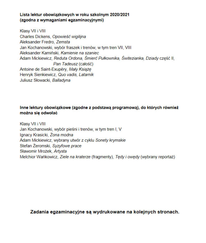 egzamin ósmoklasisty 2021