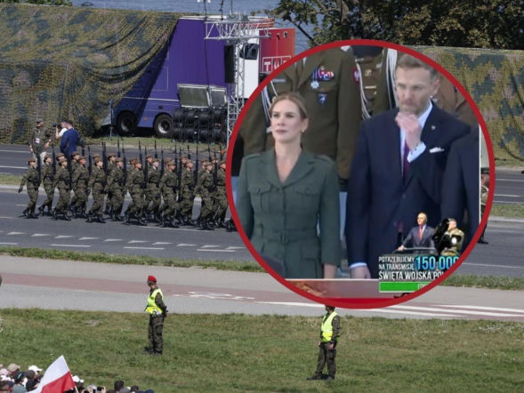 Przyjrzeli się zachowaniu Boguckiego w czasie defilady. Ten odpowiada, co wziął do ust 