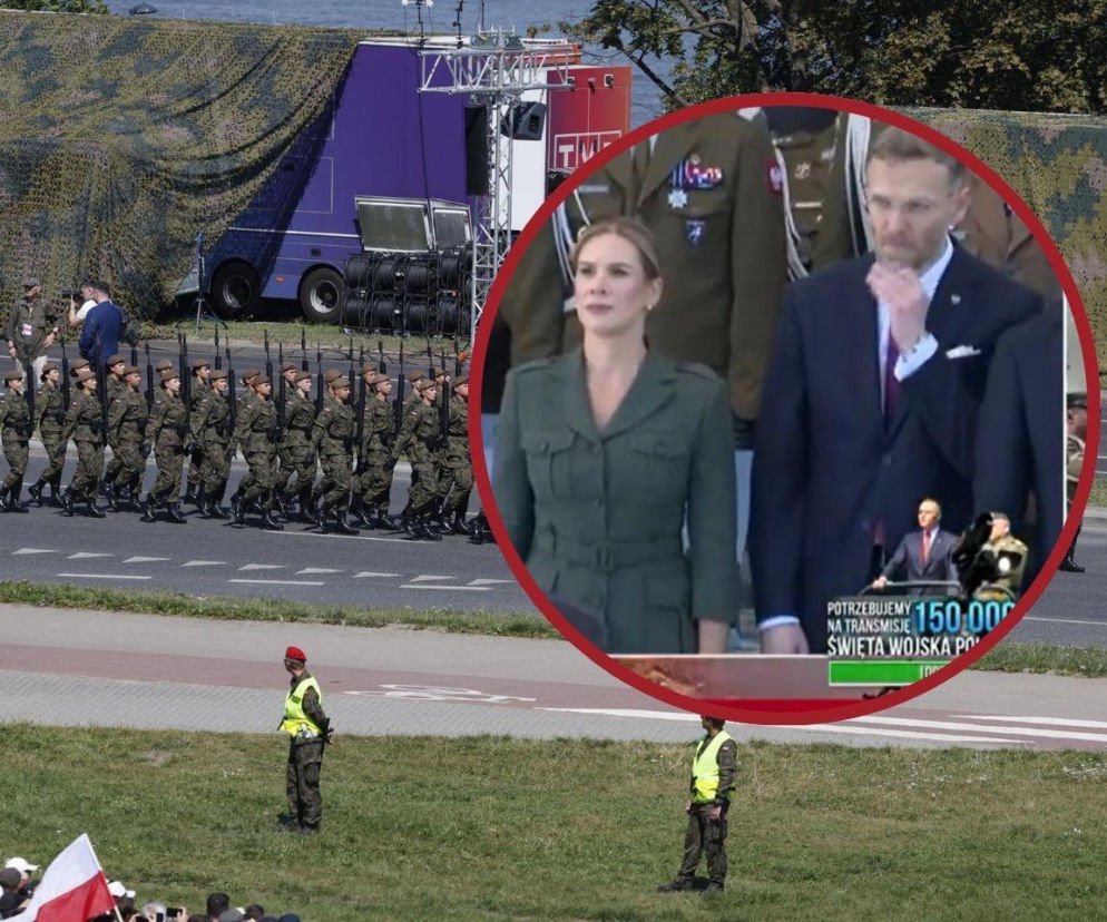 Przyjrzeli się zachowaniu Boguckiego w czasie defilady. Ten odpowiada, co wziął do ust