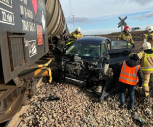 Podlaskiem. Volkswagen zderzył się z pociągiem towarowym