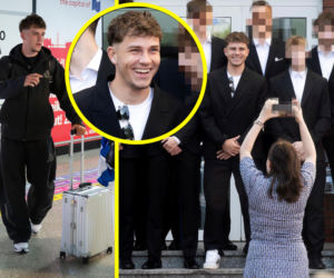 Oskar Pietuszewski pisze maturę! Gwiazdor reprezentacji wyróżniał się ubiorem, przyleciał z mamą. ZDJĘCIA tylko u nas