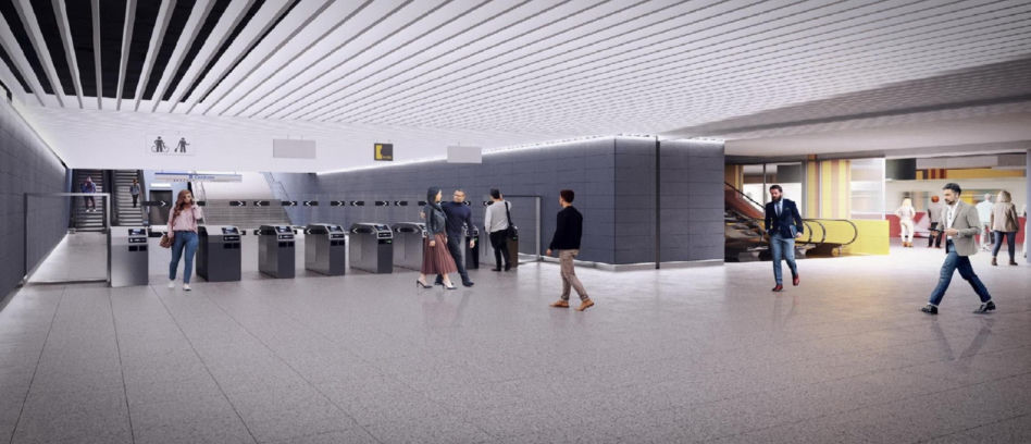 Wizualizacja łącznika między metrem Centrum a PKP Warszawa Śródmieście