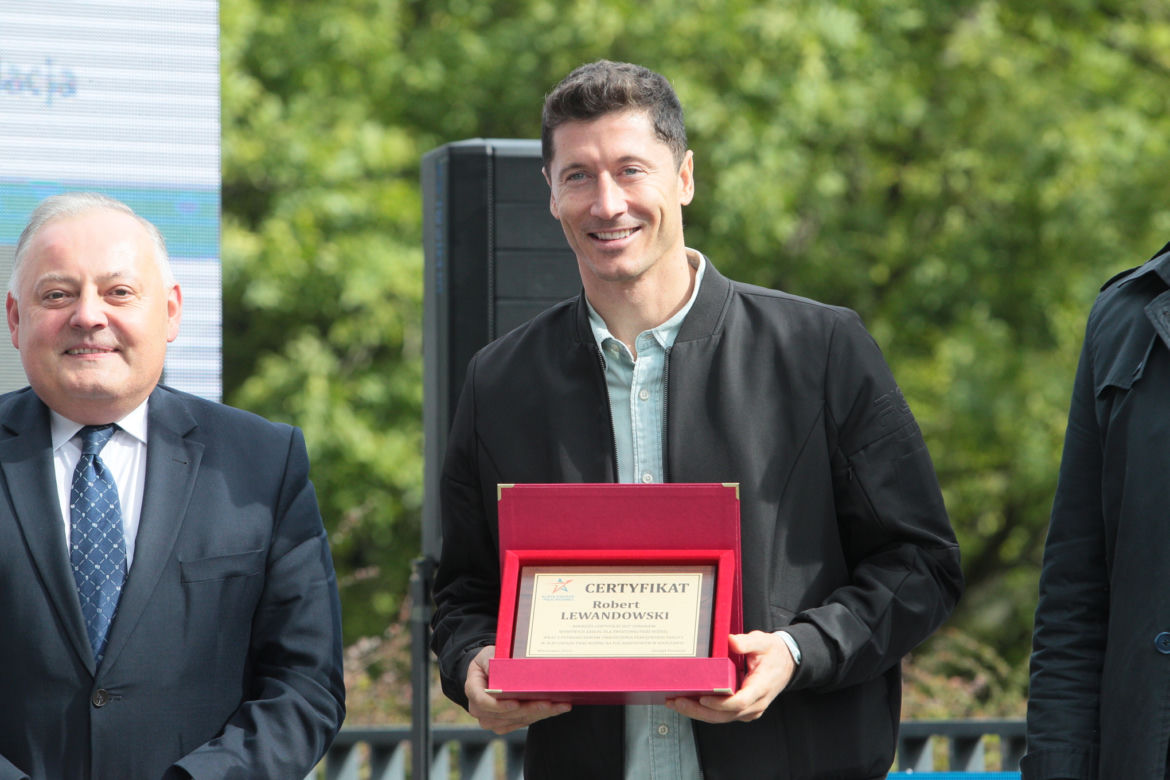 Lewandowski, Dudek i Piszczek na odsłonięciu Alei Gwiazd pod Stadionem Narodowym