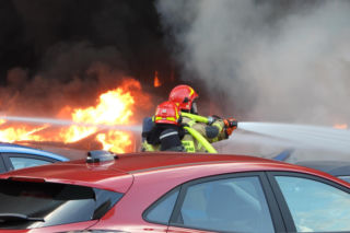 Pożar w Warszawie na Krasnobrodzkiej