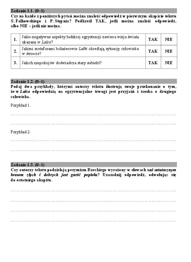 Arkusze z języka polskiego 2016