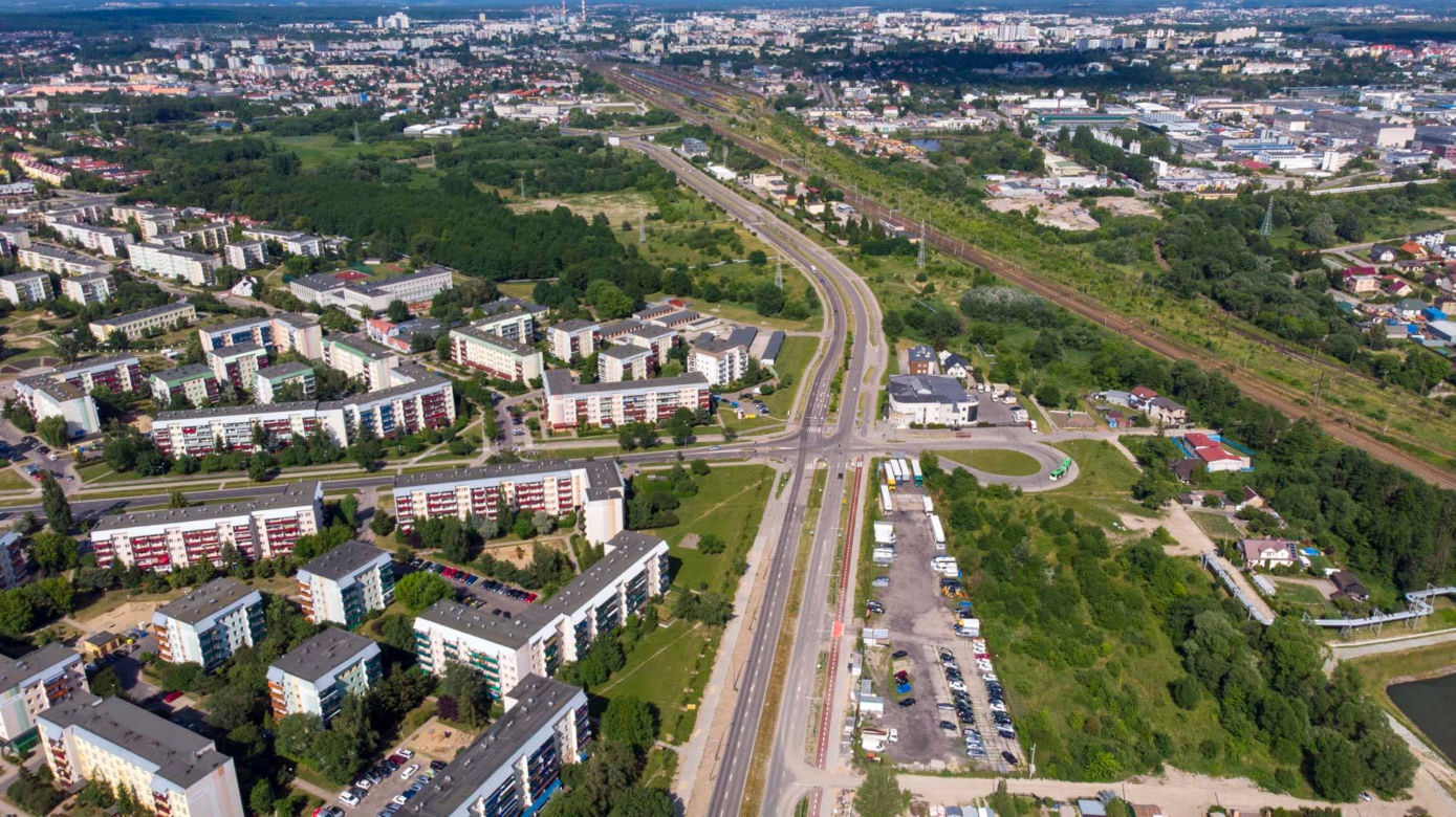 Trasa niepodległości z lotu ptaka. To największa drogowa inwestycja w Białymstoku