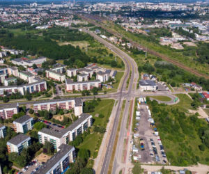 Trasa niepodległości z lotu ptaka. To największa drogowa inwestycja w Białymstoku