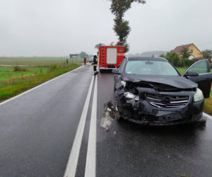 Zderzenie dwóch aut w Karolewie! Jedna osoba trafiła do szpitala [ZDJĘCIA]