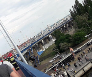 Prawie nagi kaskader na Trasie Zamkowej