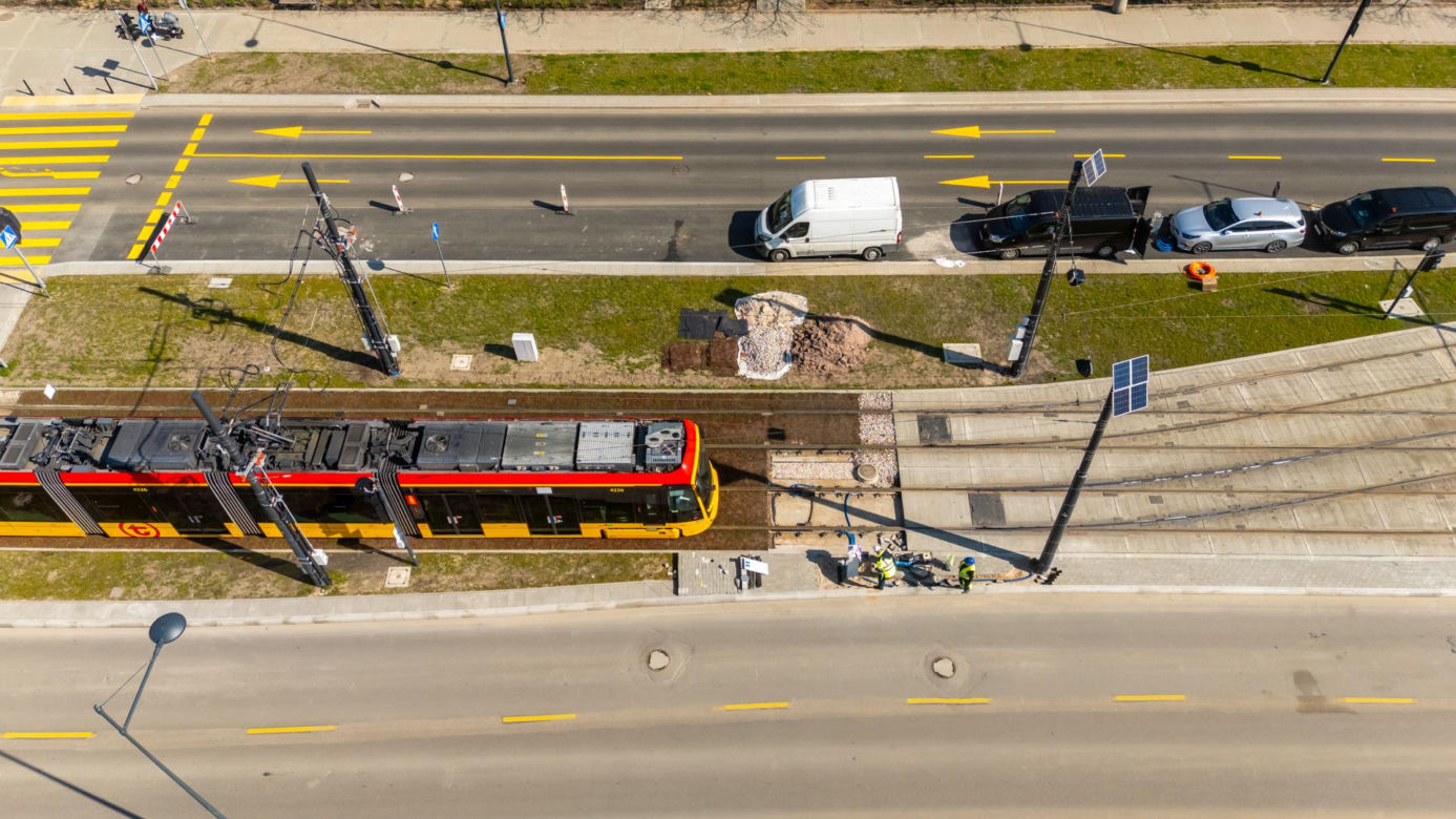 Tramwaj do Wilanowa blisko końca trasy