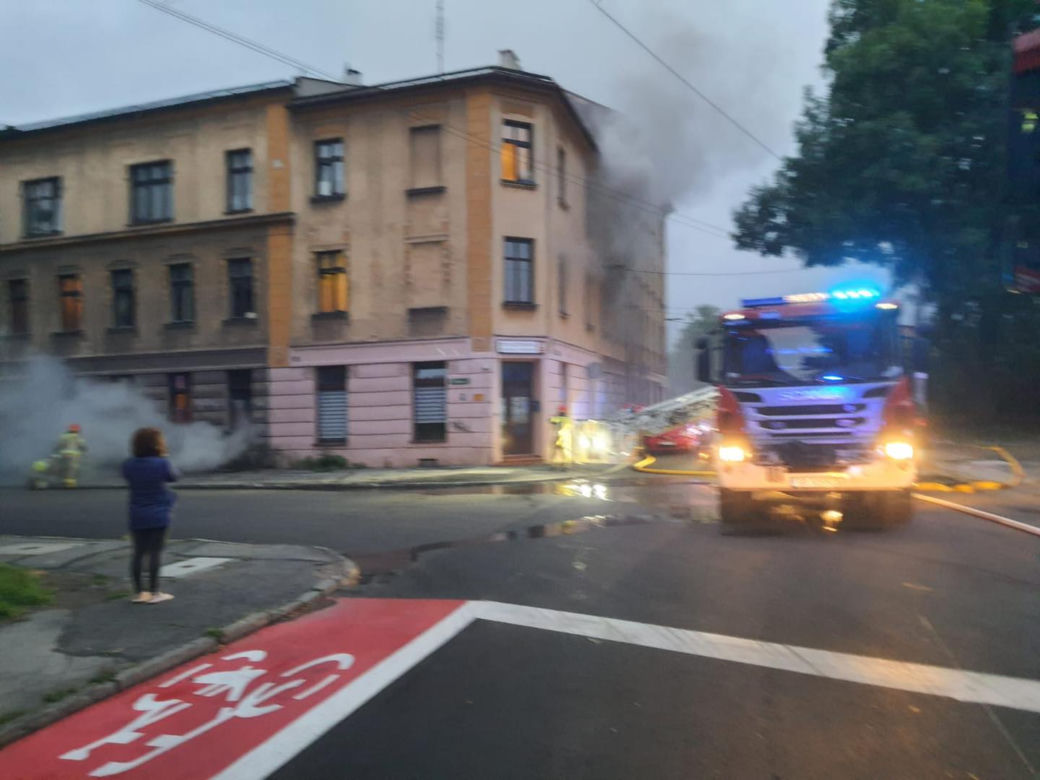 Pożar w Bielsku-Białej wybuchł nocą