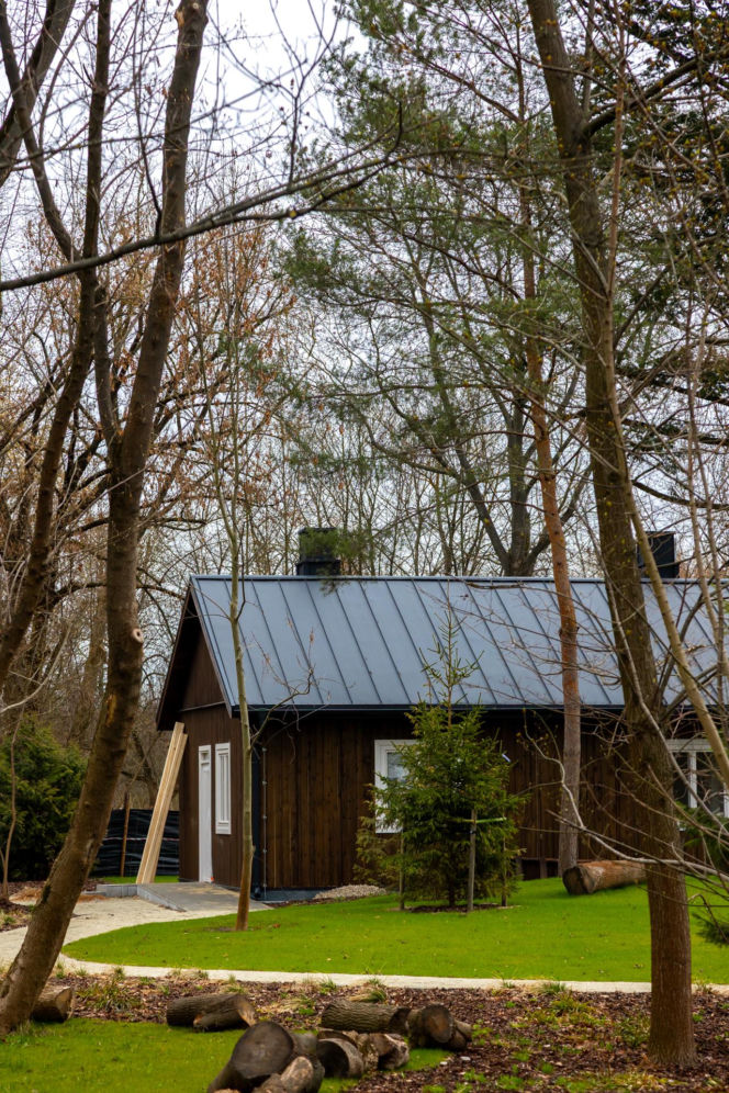 Domki fińskie na Polu Mokotowskim w Warszawie