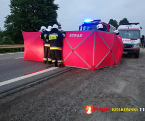 Tragiczny wypadek na trasie Kraków-Olkusz. Ciężarówka śmiertelnie potrąciła pieszego