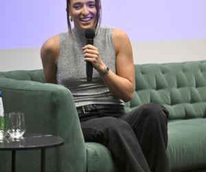 Iga Świątek i Daria Abramowicz na konferencji