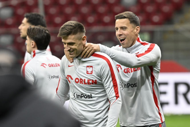 Trening reprezentacji Polski w Warszawie przed meczem z Albaną