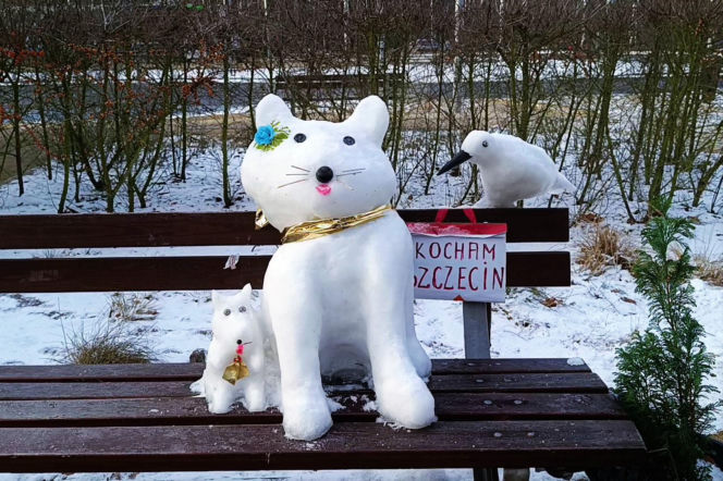 Rzeźby ze śniegu na pętli Głębokie